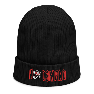 'HIGH D3MAND'  BEANIE BLACK/RED