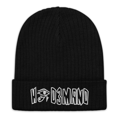 "HIGH D3MAND" WHITE LOGO BEANIE