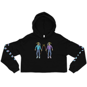 "LOYALTY" PURPLE/TURQUOISE CROP TOP HOODIE